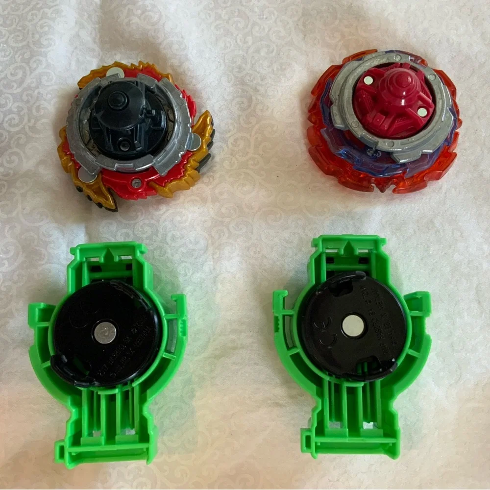 Beyblade Burst Lot Hasbro 5 Tops 2 Launchers Poison-X Hydrus H4 Sting Shock